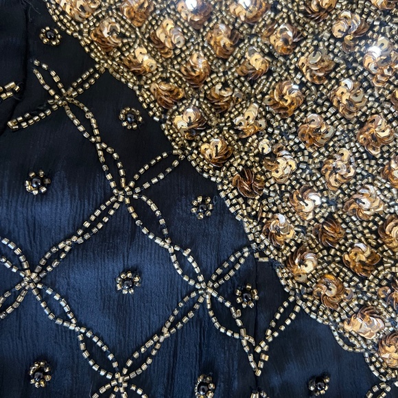 Vintage Scala Evening Gown Black and Gold (Small) - Picture 8 of 8